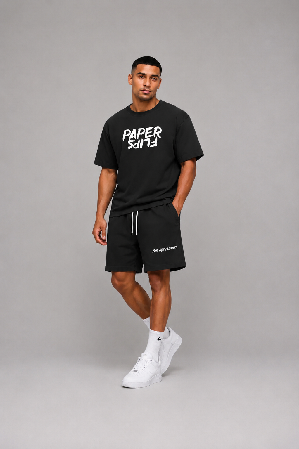 Black T & Shorts Set