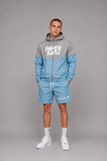 Blue Windbreaker & Shorts Set